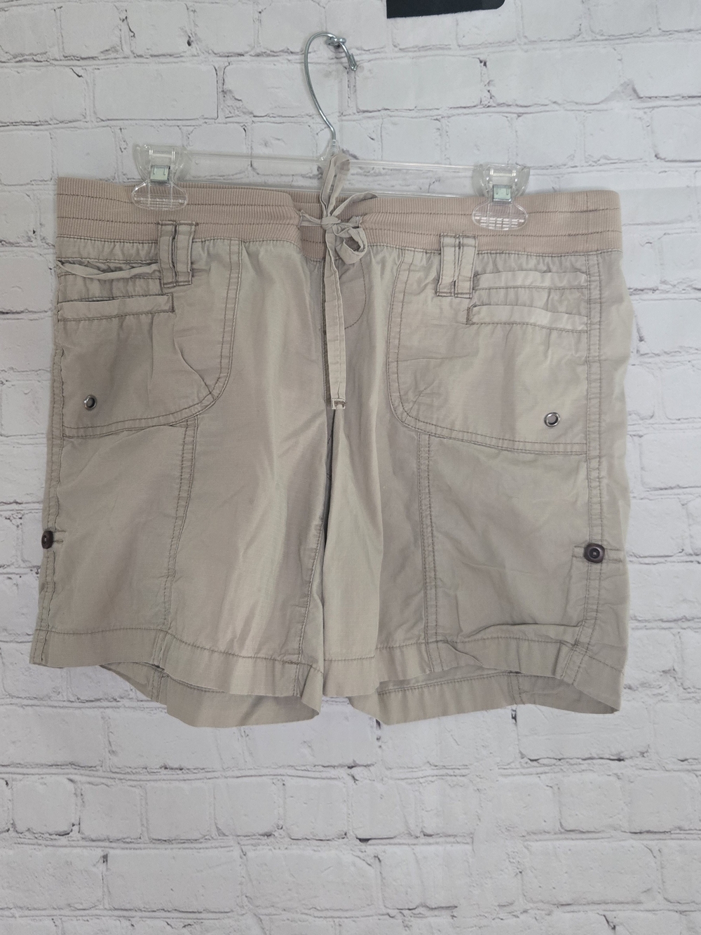 Vtg Y2k Low Rise OP Khaki Cargo Shorts Sz 11 Cotton Outdoor Surf Gorpcore Beach